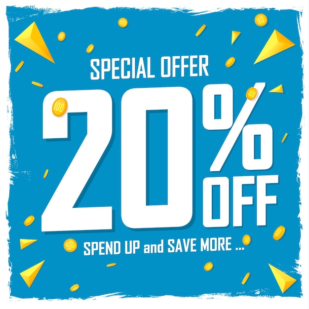 Ilustracja wektorowa banera z 20% zniżką