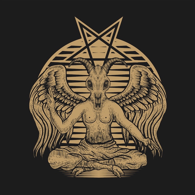 Ilustracja Wektorowa Baphomet świata