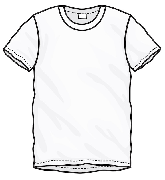 Ilustracja Wektorowa Białego Koszulka Z Krótkimi Rękawami Z Izolowanym Przednim Wzorem Dla Mężczyzn