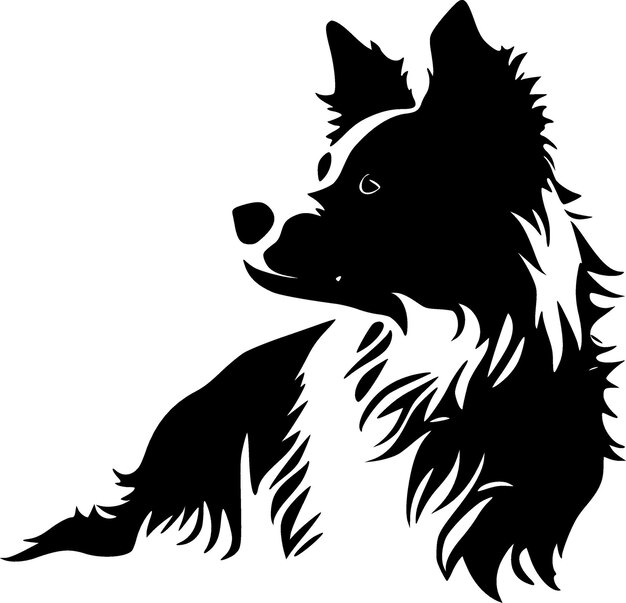 Plik wektorowy ilustracja wektorowa border collie minimalist and flat logo