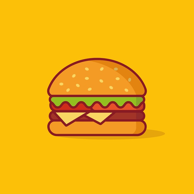 Ilustracja Wektorowa Burger, Fast Food