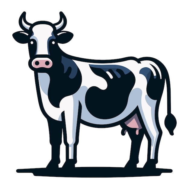 Ilustracja Wektorowa Całego Ciała Krowy Gospodarstwo Hodowlane Zwierzęta Domowe Dla Sklepów Mięsnych I Mleka Mlecznego