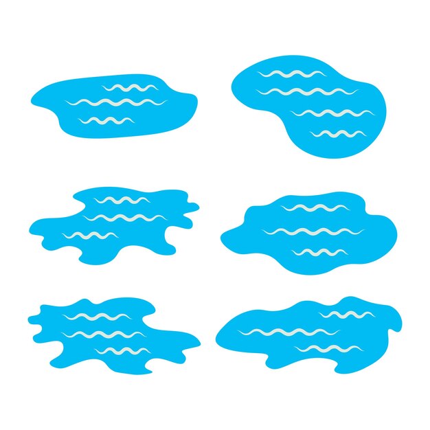 Ilustracja wektorowa Cartoony Blue Flat Lake