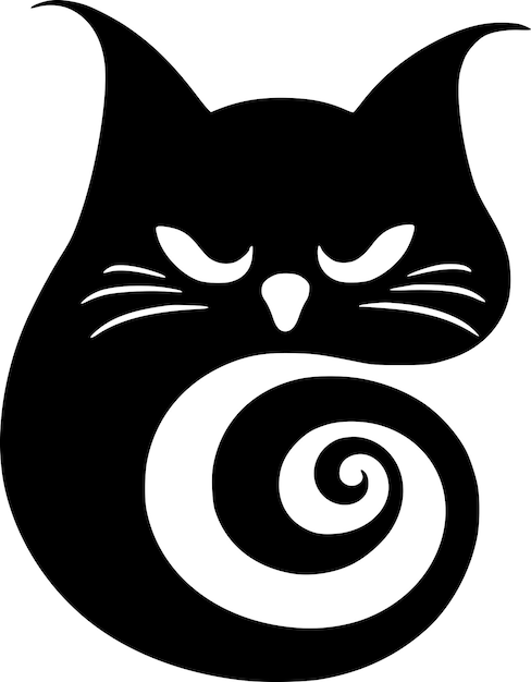 Ilustracja Wektorowa Cat Minimalist And Flat Logo