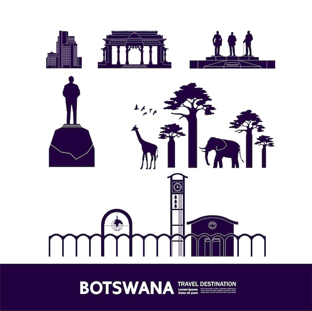 Ilustracja wektorowa cel podróży Botswana.