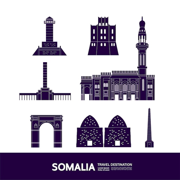 Ilustracja Wektorowa Cel Podróży Somalii.