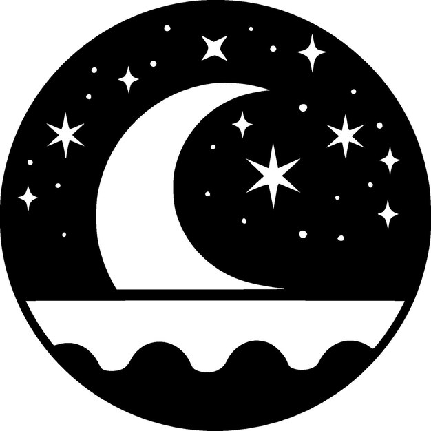 Ilustracja Wektorowa Celestial Minimalist And Flat Logo
