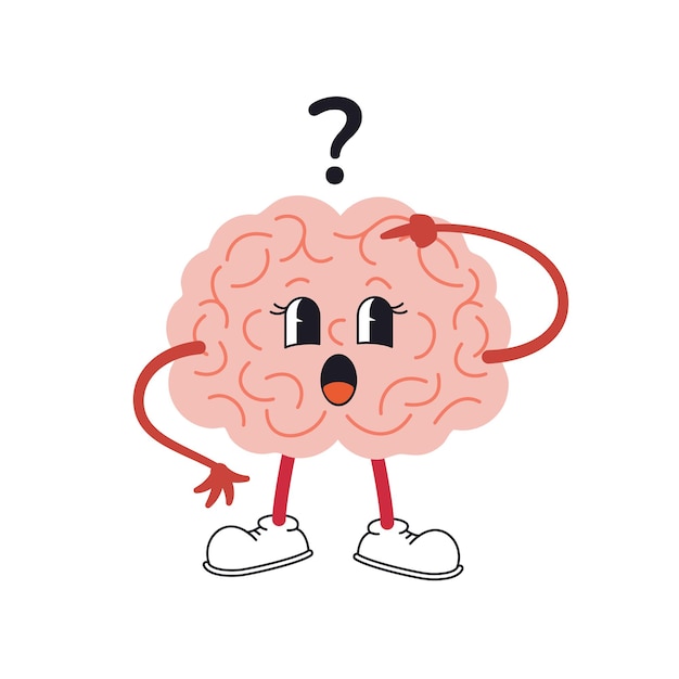 Ilustracja wektorowa charakteru mózgu