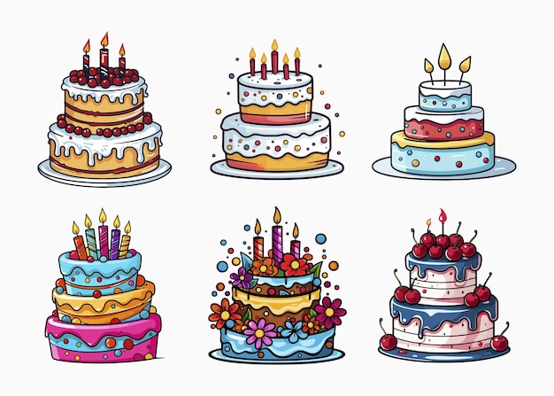 Plik wektorowy ilustracja wektorowa ciasta urodzinowego
