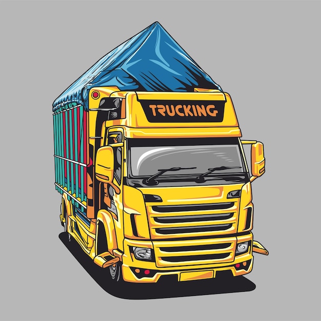 Ilustracja wektorowa ciężarówki transportu ładunków