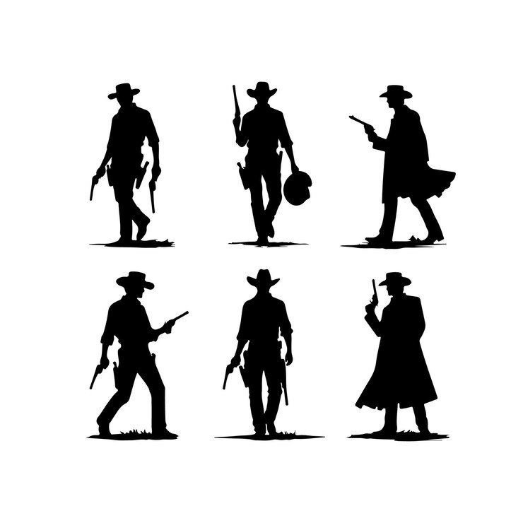 Wektor ilustracja wektorowa cowboy silhouette cowboy svg bundle