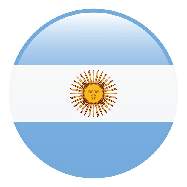 Ilustracja wektorowa cyfrowa ikony logo argentyńskiej flagi