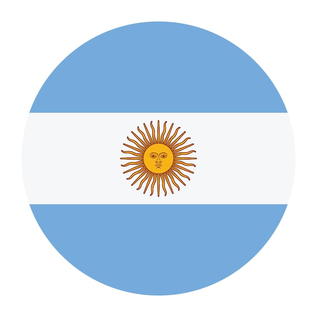 Ilustracja wektorowa cyfrowa ikony logo argentyńskiej flagi