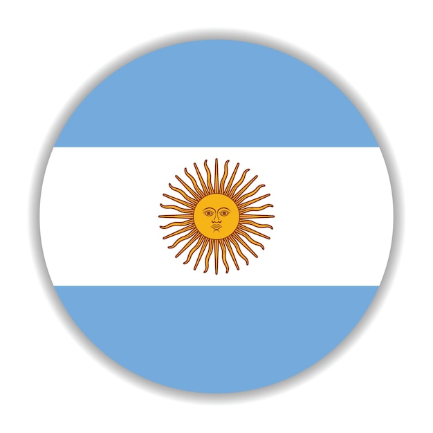 Ilustracja wektorowa cyfrowa ikony logo argentyńskiej flagi