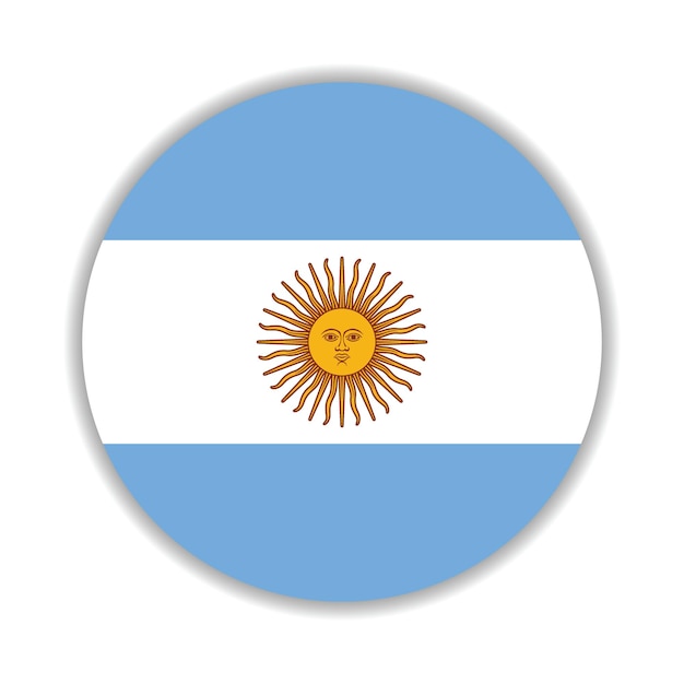 Ilustracja wektorowa cyfrowa ikony logo argentyńskiej flagi