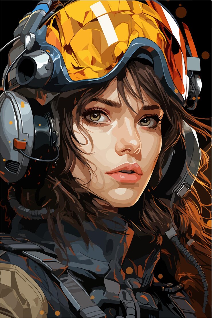 Wektor ilustracja wektorowa cyfrowy dziewczyna anime