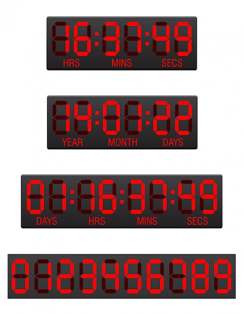 Ilustracja Wektorowa Cyfrowy Zegar Odliczania Tablicy Wyników