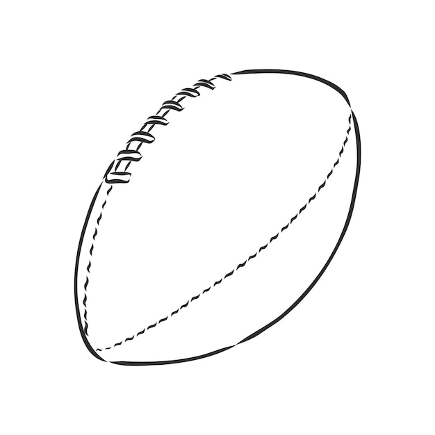 Ilustracja wektorowa czarno-białej piłki do rugby. piłka do rugby, ilustracji wektorowych