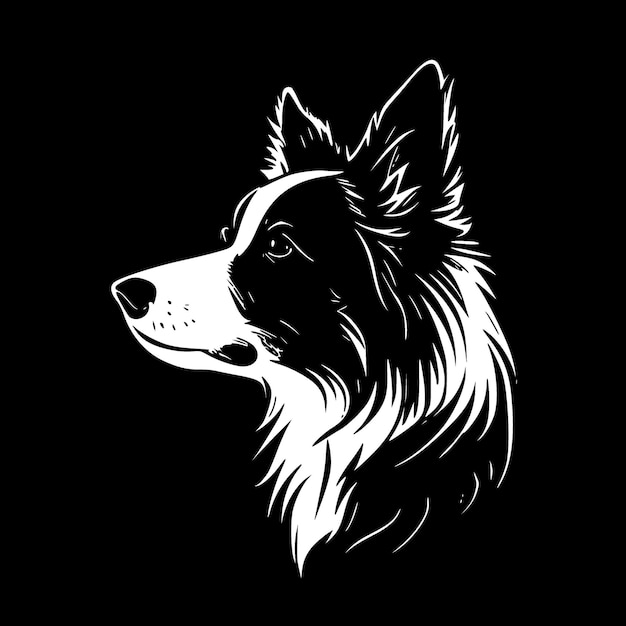 Plik wektorowy ilustracja wektorowa czarno-biały border collie