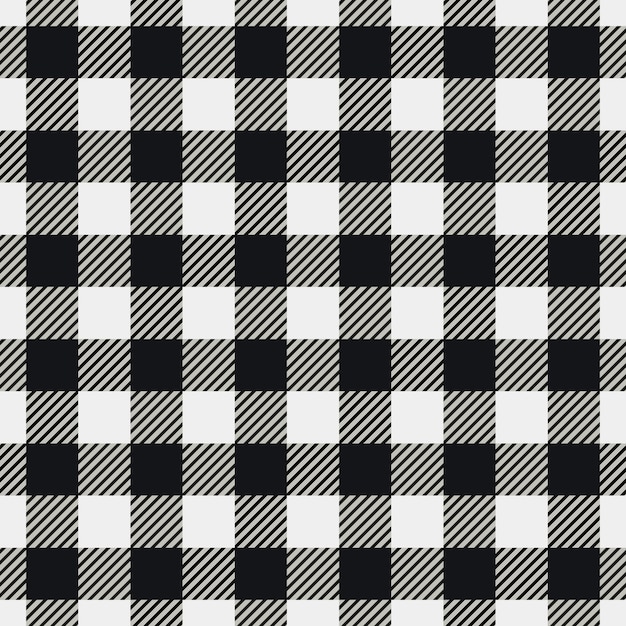 Ilustracja wektorowa czarno-szarego drewniarza Plaid Seamless Pattern