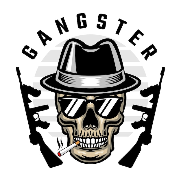 Ilustracja Wektorowa Czaszki Gangstera