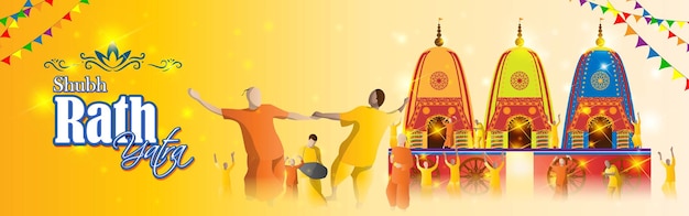 Ilustracja wektorowa dla indyjskiego festiwalu Rath Yatra oznacza festiwal rydwanów