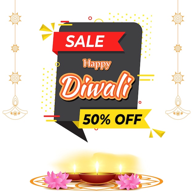 Ilustracja Wektorowa Dla Szablonu Transparent Happy Diwali Sale