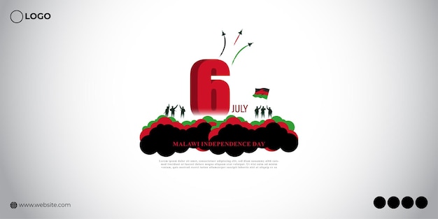 Ilustracja wektorowa dnia niepodległości Malawi 6 lipca szablon makieta kanału społecznościowego