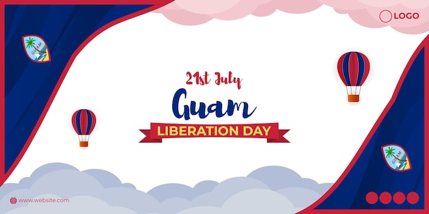 Ilustracja wektorowa dnia wyzwolenia Guam 21 lipca szablon makieta kanału społecznościowego