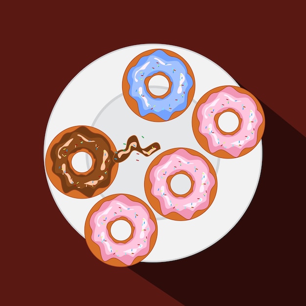 Plik wektorowy ilustracja wektorowa donuts