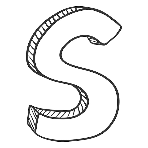 Ilustracja wektorowa Doodle szkic litera S