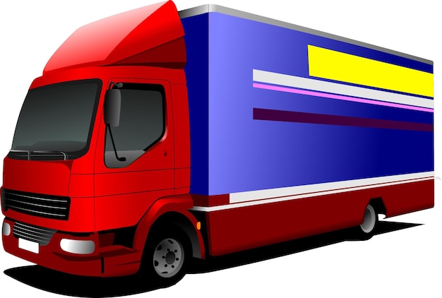 Plik wektorowy ilustracja wektorowa dostawy redblue ciężarówki