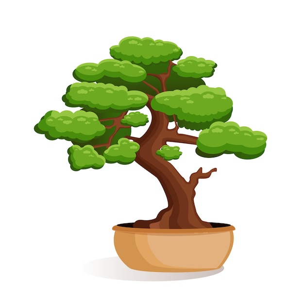 Ilustracja Wektorowa Drzewa Bonsai W Doniczce