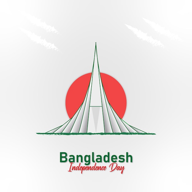 Ilustracja Wektorowa Dzień Niepodległości Bangladeszu Z Pomnikiem Narodowym