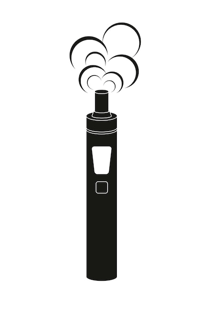 Plik wektorowy ilustracja wektorowa elektronicznego papierosa w kolorze czarnym parownika urządzenia e-papieros