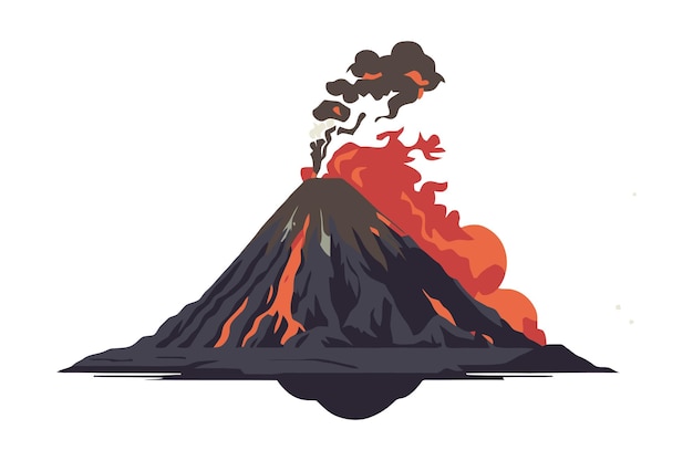Plik wektorowy ilustracja wektorowa erupcji wulkanu przedstawiająca katastrofę natury z lawą i dymem
