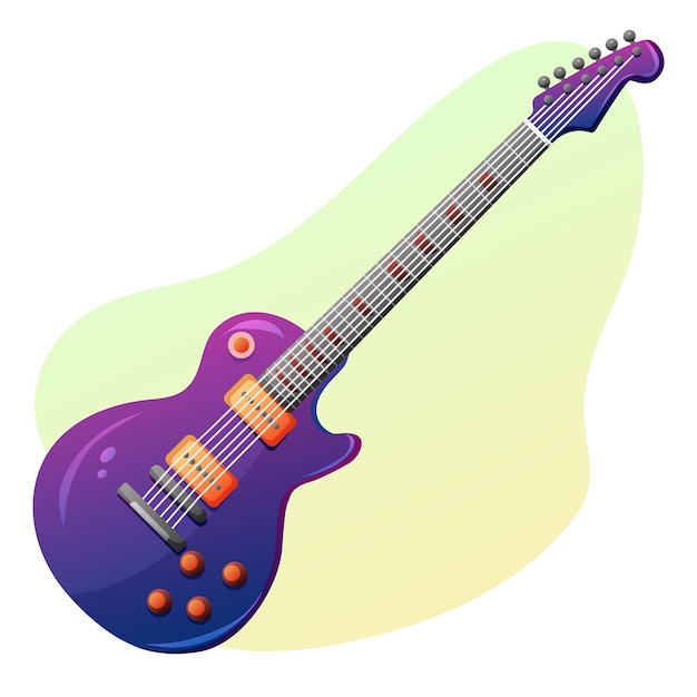 Ilustracja Wektorowa Fioletowy Gitara Elektryczna Instrument Muzyczny