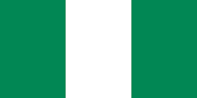 Ilustracja Wektorowa Flagi Narodowej Nigerii Z Oficjalnym Kolorem I Proporcjami