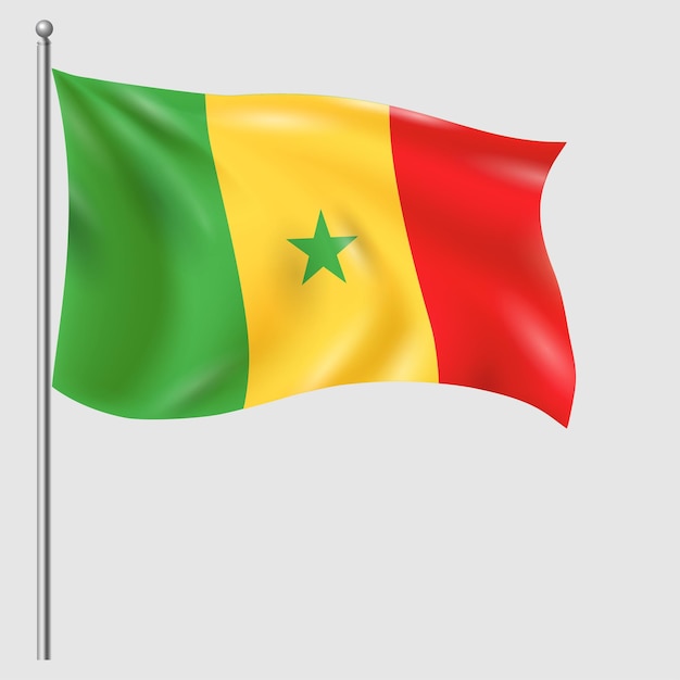 Ilustracja wektorowa flagi Senegalu