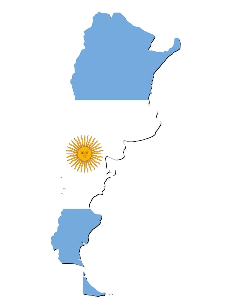 Ilustracja wektorowa flagi włączone do mapy Argentyny