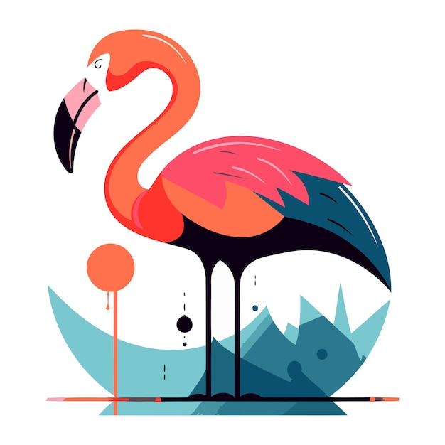 Plik wektorowy ilustracja wektorowa flamingo flamingo w stylu płaskim