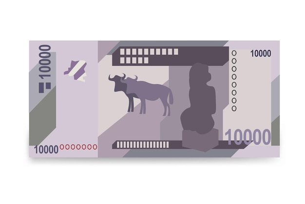 Plik wektorowy ilustracja wektorowa franka kongijskiego pieniądze kongo zestaw banknotów banknotów pieniądze papierowe 10000 cdf