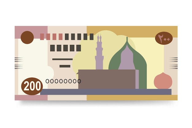 Plik wektorowy ilustracja wektorowa funta egipskiego egipt gaza zestaw banknotów zestaw banknotów pieniądze 200 egp