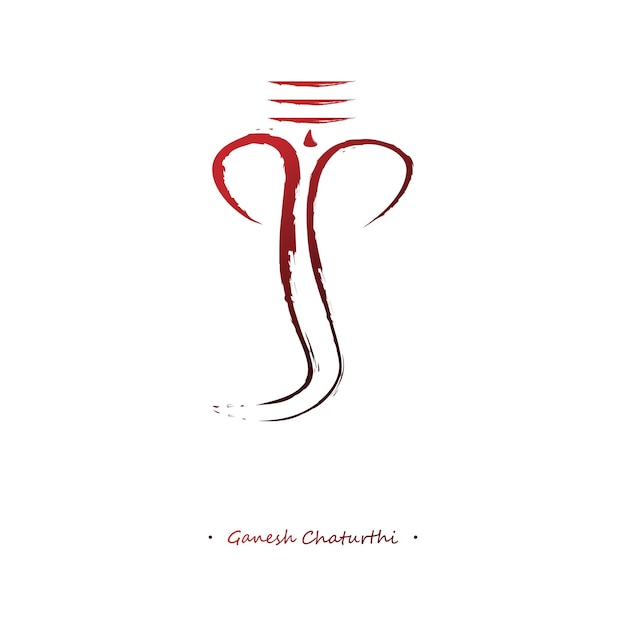 Ilustracja wektorowa Ganesh ji z pociągnięcia pędzlem dla Ganesh Chaturthi