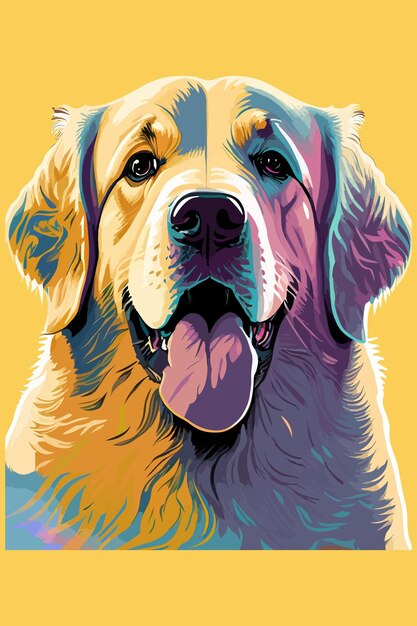 Ilustracja wektorowa Golden Retriever pięknie odizolowana na białym tle