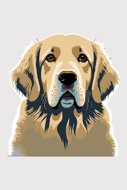 Plik wektorowy ilustracja wektorowa golden retriever pięknie odizolowana na białym tle