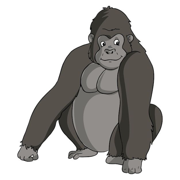 Ilustracja wektorowa Gorilla Cartoon Clipart