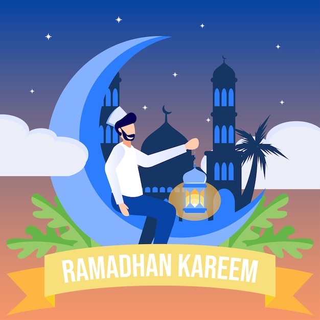 Ilustracja Wektorowa Graficzny Postać Z Kreskówki Ramadanu