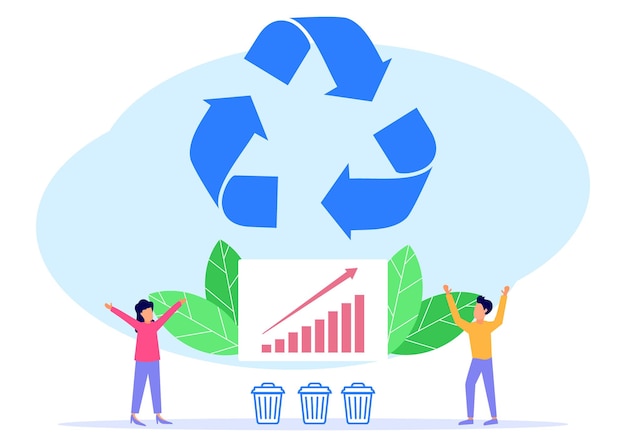 Ilustracja wektorowa graficzny postać z kreskówki recyklingu