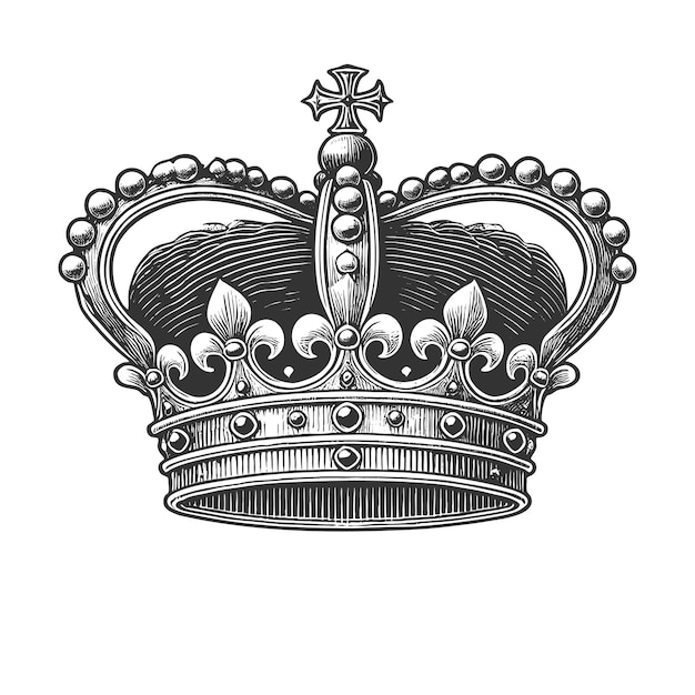 Ilustracja wektorowa grawerowania Ornate Royal Crown